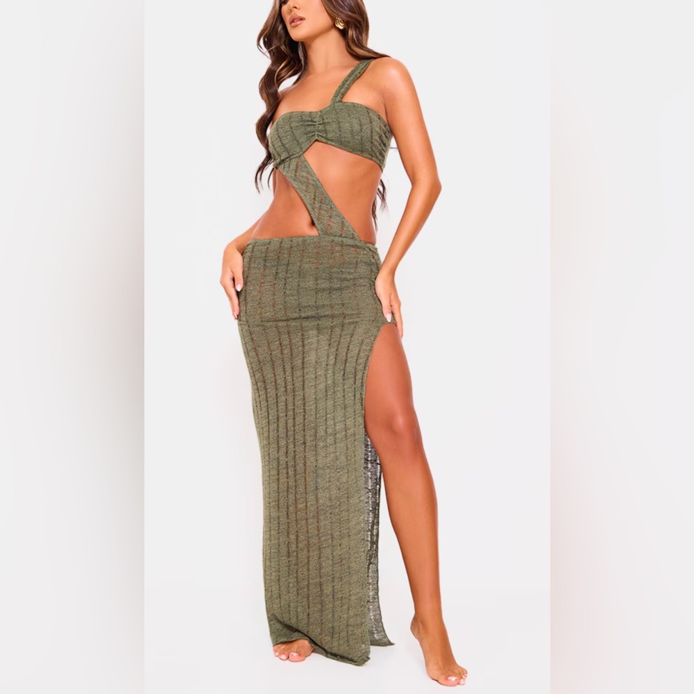NWT green light weight knit beach dress